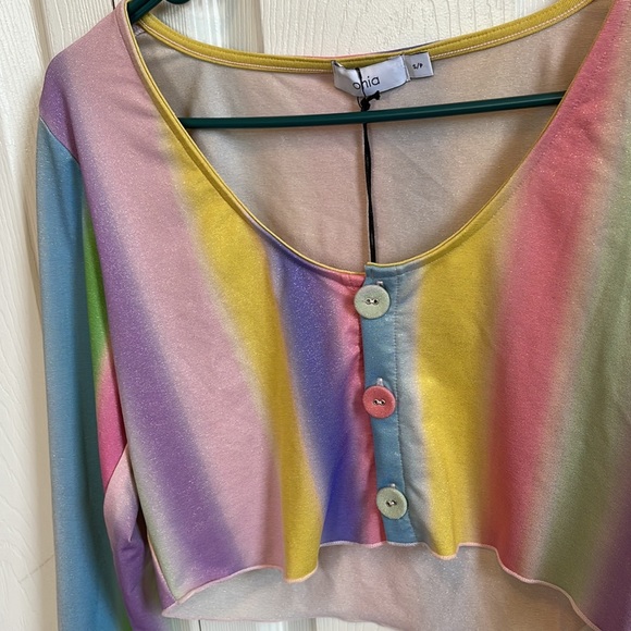 NWT Onia Layla Shimmer Crop Top - Picture 7 of 10